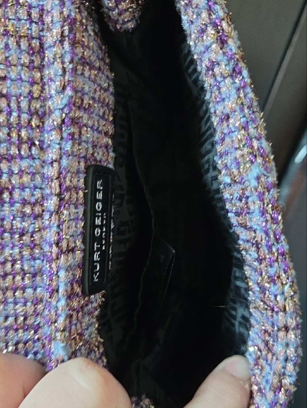 Kurt Geiger London Mini Kensington Tweed Crossbody Bag - Picture 10 of 14